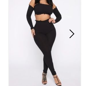 Xs Fashionnova Black 2 Piece Set NWT